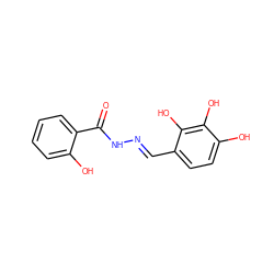 O=C(N/N=C/c1ccc(O)c(O)c1O)c1ccccc1O ZINC000095808636