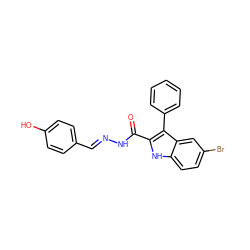 O=C(N/N=C/c1ccc(O)cc1)c1[nH]c2ccc(Br)cc2c1-c1ccccc1 ZINC000008738193