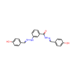 O=C(N/N=C/c1ccc(O)cc1)c1cccc(N/N=C/c2ccc(O)cc2)c1 ZINC000004863560