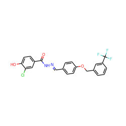 O=C(N/N=C/c1ccc(OCc2cccc(C(F)(F)F)c2)cc1)c1ccc(O)c(Cl)c1 ZINC000029126709