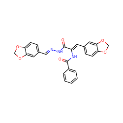 O=C(N/N=C/c1ccc2c(c1)OCO2)/C(=C/c1ccc2c(c1)OCO2)NC(=O)c1ccccc1 ZINC000008829423