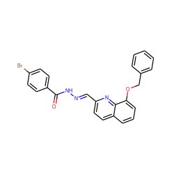 O=C(N/N=C/c1ccc2cccc(OCc3ccccc3)c2n1)c1ccc(Br)cc1 ZINC000101832843