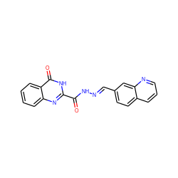 O=C(N/N=C/c1ccc2cccnc2c1)c1nc2ccccc2c(=O)[nH]1 ZINC000018168306