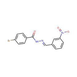 O=C(N/N=C/c1cccc([N+](=O)[O-])c1)c1ccc(Br)cc1 ZINC000000253407