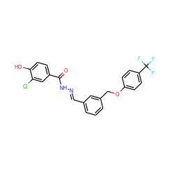 O=C(N/N=C/c1cccc(COc2ccc(C(F)(F)F)cc2)c1)c1ccc(O)c(Cl)c1 ZINC000029126403