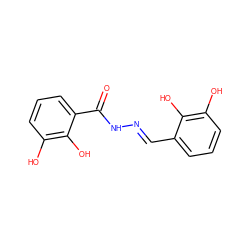 O=C(N/N=C/c1cccc(O)c1O)c1cccc(O)c1O ZINC000028966888