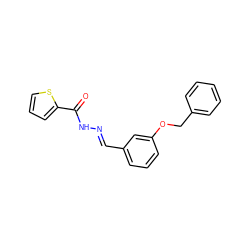 O=C(N/N=C/c1cccc(OCc2ccccc2)c1)c1cccs1 ZINC000000043255