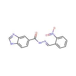 O=C(N/N=C/c1ccccc1[N+](=O)[O-])c1ccc2[nH]cnc2c1 ZINC000013635487