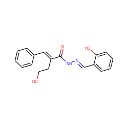 O=C(N/N=C/c1ccccc1O)/C(=C/c1ccccc1)CCO ZINC000004836965