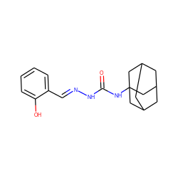 O=C(N/N=C/c1ccccc1O)NC12CC3CC(CC(C3)C1)C2 ZINC000003898755