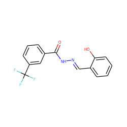 O=C(N/N=C/c1ccccc1O)c1cccc(C(F)(F)F)c1 ZINC000000510208