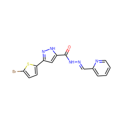 O=C(N/N=C/c1ccccn1)c1cc(-c2ccc(Br)s2)n[nH]1 ZINC000005484165