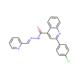 O=C(N/N=C/c1ccccn1)c1cc(-c2ccc(Cl)cc2)nc2ccccc12 ZINC000000673398