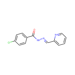 O=C(N/N=C/c1ccccn1)c1ccc(Cl)cc1 ZINC000001754203