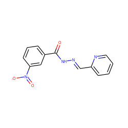 O=C(N/N=C/c1ccccn1)c1cccc([N+](=O)[O-])c1 ZINC000000262752