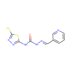 O=C(N/N=C/c1cccnc1)Nc1nnc(S)s1 ZINC000028863665