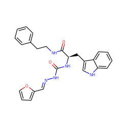 O=C(N/N=C/c1ccco1)N[C@H](Cc1c[nH]c2ccccc12)C(=O)NCCc1ccccc1 ZINC000013518619