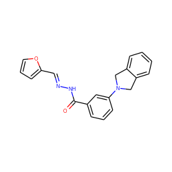 O=C(N/N=C/c1ccco1)c1cccc(N2Cc3ccccc3C2)c1 ZINC000000052739