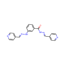 O=C(N/N=C/c1ccncc1)c1cccc(N/N=C/c2ccncc2)c1 ZINC000005781232