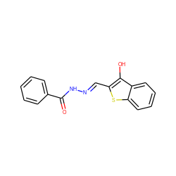 O=C(N/N=C/c1sc2ccccc2c1O)c1ccccc1 ZINC000000227559