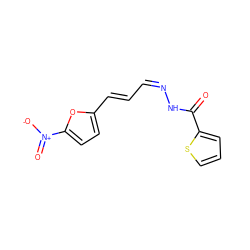 O=C(N/N=C\C=C\c1ccc([N+](=O)[O-])o1)c1cccs1 ZINC000004737831