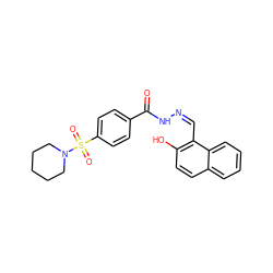 O=C(N/N=C\c1c(O)ccc2ccccc12)c1ccc(S(=O)(=O)N2CCCCC2)cc1 ZINC000016777210