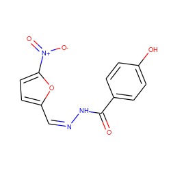 O=C(N/N=C\c1ccc([N+](=O)[O-])o1)c1ccc(O)cc1 ZINC000007997719