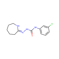 O=C(N/N=C1/CCCCCN1)Nc1cccc(Cl)c1 ZINC000000238558