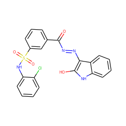 O=C(N=Nc1c(O)[nH]c2ccccc12)c1cccc(S(=O)(=O)Nc2ccccc2Cl)c1 ZINC000299813389