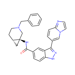 O=C(N[C@@]12C[C@@H]1CCN(Cc1ccccc1)C2)c1ccc2[nH]nc(-c3ccc4nccn4c3)c2c1 ZINC000147766243