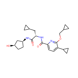 O=C(N[C@@H](CC1CC1)C(=O)N[C@H]1CC[C@@H](O)C1)c1ccc(C2CC2)c(OCC2CC2)n1 ZINC000143387692