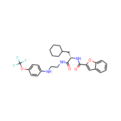 O=C(N[C@@H](CC1CCCCC1)C(=O)NCCNc1ccc(OC(F)(F)F)cc1)c1cc2ccccc2o1 ZINC000014971915