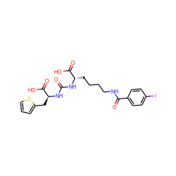 O=C(N[C@@H](CCCCNC(=O)c1ccc(I)cc1)C(=O)O)N[C@@H](Cc1cccs1)C(=O)O ZINC000049756840