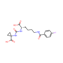 O=C(N[C@@H](CCCCNC(=O)c1ccc(I)cc1)C(=O)O)NC1(C(=O)O)CC1 ZINC000045348777