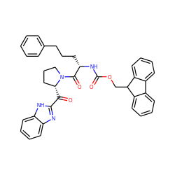 O=C(N[C@@H](CCCc1ccccc1)C(=O)N1CCC[C@H]1C(=O)c1nc2ccccc2[nH]1)OCC1c2ccccc2-c2ccccc21 ZINC000064548561