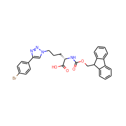 O=C(N[C@@H](CCCn1cc(-c2ccc(Br)cc2)nn1)C(=O)O)OCC1c2ccccc2-c2ccccc21 ZINC000473169064