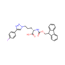 O=C(N[C@@H](CCCn1cc(-c2ccc(I)cc2)nn1)C(=O)O)OCC1c2ccccc2-c2ccccc21 ZINC000473168046