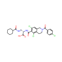 O=C(N[C@@H](CNC(=O)C1CCCCC1)C(=O)O)c1c(Cl)cc2c(c1Cl)CCN(C(=O)c1ccc(Cl)cc1)C2 ZINC000058660817