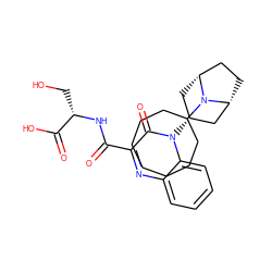 O=C(N[C@@H](CO)C(=O)O)c1nc2ccccc2n([C@@H]2C[C@@H]3CC[C@H](C2)N3C2CCCCCCC2)c1=O ZINC000114710721