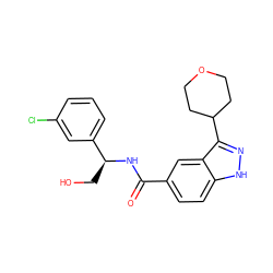 O=C(N[C@@H](CO)c1cccc(Cl)c1)c1ccc2[nH]nc(C3CCOCC3)c2c1 ZINC000653849903