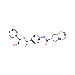 O=C(N[C@@H](CO)c1ccccc1)c1ccc(NC(=O)N2Cc3ccccc3C2)cc1 ZINC000167535289