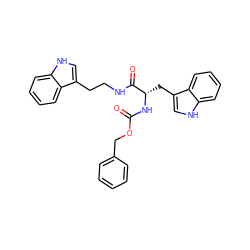 O=C(N[C@@H](Cc1c[nH]c2ccccc12)C(=O)NCCc1c[nH]c2ccccc12)OCc1ccccc1 ZINC000008922776