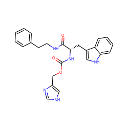 O=C(N[C@@H](Cc1c[nH]c2ccccc12)C(=O)NCCc1ccccc1)OCc1c[nH]cn1 ZINC000029566116