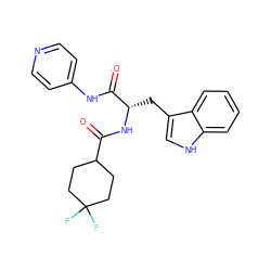 O=C(N[C@@H](Cc1c[nH]c2ccccc12)C(=O)Nc1ccncc1)C1CCC(F)(F)CC1 ZINC000096931562