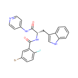 O=C(N[C@@H](Cc1c[nH]c2ccccc12)C(=O)Nc1ccncc1)c1cc(Br)ccc1F ZINC000096931545