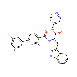 O=C(N[C@@H](Cc1c[nH]c2ccccc12)C(=O)Nc1ccncc1)c1ccc(-c2cc(F)cc(F)c2)cc1F ZINC000096930121