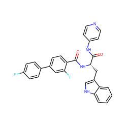 O=C(N[C@@H](Cc1c[nH]c2ccccc12)C(=O)Nc1ccncc1)c1ccc(-c2ccc(F)cc2)cc1F ZINC000096930119