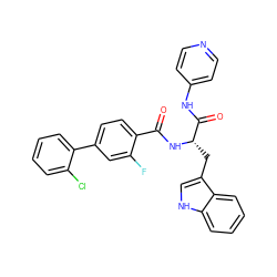 O=C(N[C@@H](Cc1c[nH]c2ccccc12)C(=O)Nc1ccncc1)c1ccc(-c2ccccc2Cl)cc1F ZINC000096931530