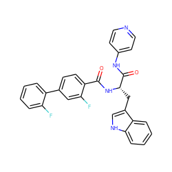 O=C(N[C@@H](Cc1c[nH]c2ccccc12)C(=O)Nc1ccncc1)c1ccc(-c2ccccc2F)cc1F ZINC000096930120