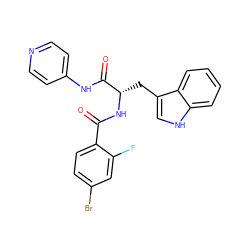 O=C(N[C@@H](Cc1c[nH]c2ccccc12)C(=O)Nc1ccncc1)c1ccc(Br)cc1F ZINC000096931547